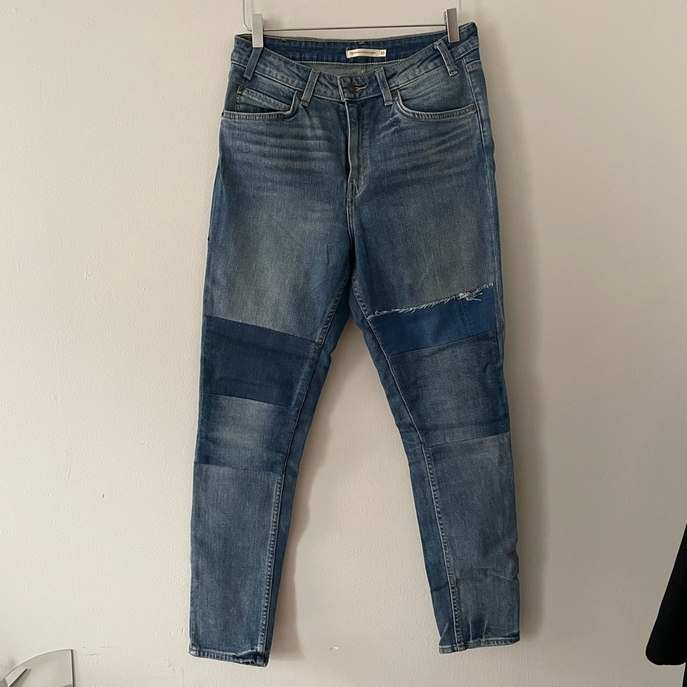 Levi’s 721 Blue Jeans w. patchwork